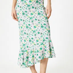 Koton Women Floral Printed A-Line Midi Skirt-picture-57