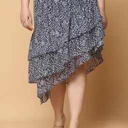 theRebelinme Floral Printed Layered Mid Skirt-image-98