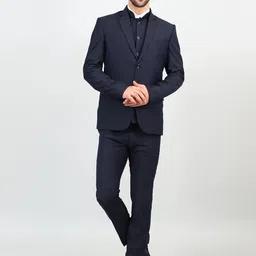 Wintage Checked Single-Breasted Three-Piece Formal Suit-image-5