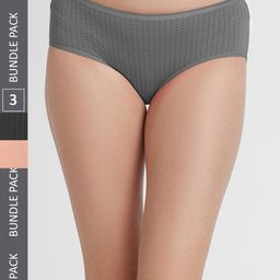 FashionRack Women Pack Of 3 Assorted Printed Cotton Hipster Briefs-image-82