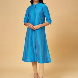 RANGMANCH BY PANTALOONS Band Collar A-Line Cotton Kurta-image-87