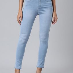 SHOWOFF Women Mid Rise Slim Fit Clean Look Light Fade Embellished Stretchable Jeans-image-53