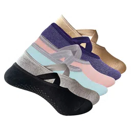 Mint & Oak Women Pack Of 6 Moisture Wicking Odour-Free Ankle Length Yoga Socks-36