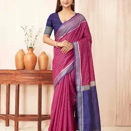 Silk Land Checked Zari Banarasi Silk Gadwal Saree-picture-46