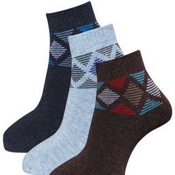 Dollar Socks Men Pack Of 3 Woolen Ankle Length Socks-37