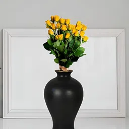 LASAKI Apsara Black Ceramic Flower Vase-image-87
