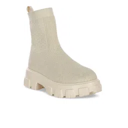 London Rag Women Beige Winter Solid Boots-image-89