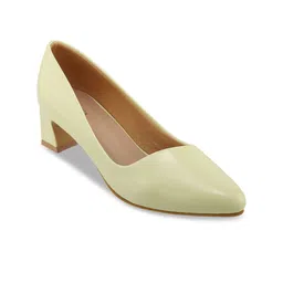 ICONICS Lime Green Pointed Toe Block Pumps-96