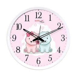 RANDOM Pink & Black Printed Analogue Round Vintage Wall Clock-22