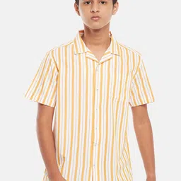 Coolsters by Pantaloons Boys Orange Striped Casual Shirt-picture-0