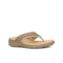 Scholl Women Textured T-Strap Flats with Laser Cuts-16