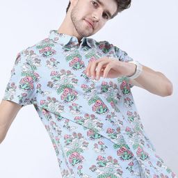 KETCH Men Blue Slim Fit Printed Casual Shirt-image-94
