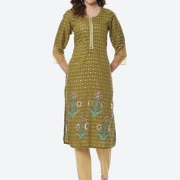 Rangriti Women Green Ethnic Motifs Printed Kurta-picture-16