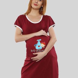 SillyBoom Graphic Printed Maternity Nightdress-image-57