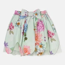 Angel & Rocket Girls Floral Printed Pure Cotton Flared Skirts-image-66