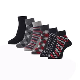 RC. ROYAL CLASS Men Pack Of 6 Patterned Cotton Ankle-Length Socks-22