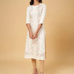 RANGMANCH BY PANTALOONS Ethnic Motifs Printed Chanderi Silk Kurta-picture-28