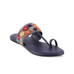 Metro Women Blue One Toe Flats-image-56