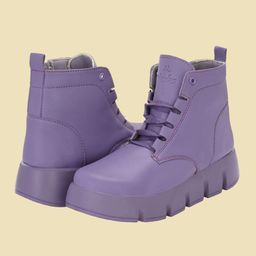 HIROLAS Women Mid-Top Lace-Up Chunky Boots-image-100