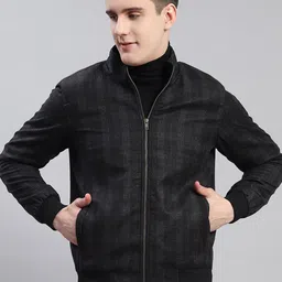 Monte Carlo Checked Stand Collar Bomber Jacket-picture-33