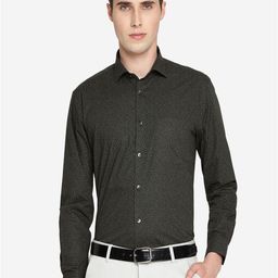 JADE BLUE Men Ditsy Printed Opaque Formal Pure Cotton Shirt-image-109