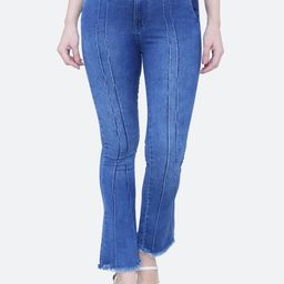 FCK-3 Women Bootilicious Bootcut High-Rise Low Distress Embellished Stretchable Jeans-image-6