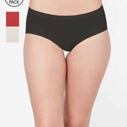 FashionRack Women Pack Of 3 Assorted Seamless Hipster Briefs-image-99