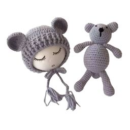 Babymoon Infants Crochet Woollen Beanie Cap with Rabbit Teddy-61