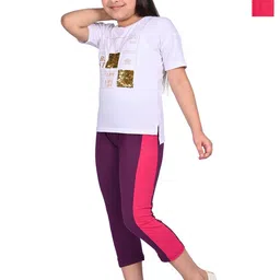 BAESD Girls Pack Of 2 High Rise Relaxed Fit Cotton Capris-picture-0