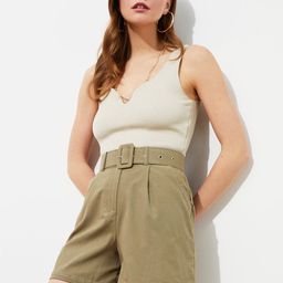 Trendyol Women Mid-Rise Casual Shorts-picture-11