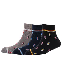 Cotstyle Men Pack Of 3 Patterned Cotton Ankle Length Socks-19
