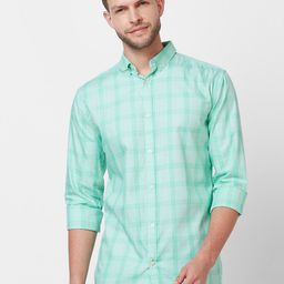GIORDANO Slim Fit Opaque Checked Pure Cotton Casual Shirt-image-81