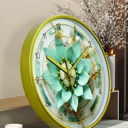RANDOM Gold-Toned & Blue Printed Contemporary Wall Clock-picture-39