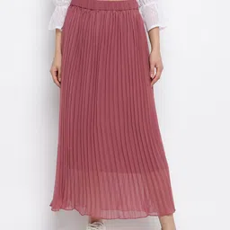 Mayra Pleated A-Line Maxi Skirt-image-63