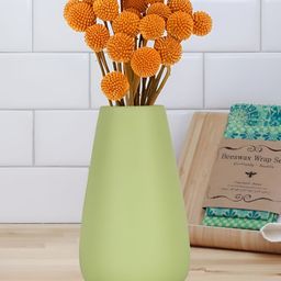 LASAKI Flavia Lime Green Cylinder Shape Matte Finish Ceramic Vase-2