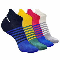 Heelium Men Pack Of 4 Striped Odour Free Ankle-Length Socks-image-82