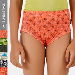 Ramraj Girls Pack Of 6 Assorted Pure Combed Cotton Hipster Briefs LuttyJetty6P-image-20