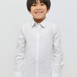 One Friday Boys Floral Embroidered Spread Collar Pure Cotton Casual Shirt-image-54