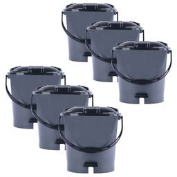 Kuber Industries 6-Pcs Grey & Black Check Dhakkan Pedal Dustbins - 7 Ltrs-42