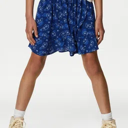 Marks & Spencer Girls Floral Printed Flared Mini Skirts-image-77