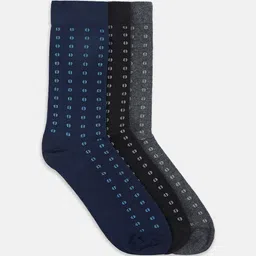 BYFORD by Pantaloons Men Pack Of 3 Patterned Cotton Calf Length Socks-picture-11