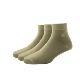 Louis Philippe Men Beige Pack of 3 Solid Above Ankle Length Socks-3