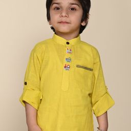 LIL PITAARA Boys Comfort Mandarin Collar Cotton Casual Shirt-image-99