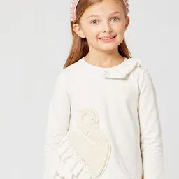 One Friday Girls Swan Patch Ruffles Top-78