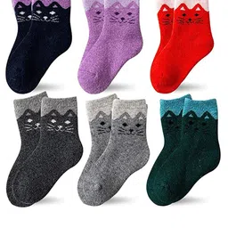 EL REGALO Kids Pack Of 6 Patterned Calf Length Socks-image-35