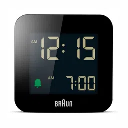 Braun Black Contemporary Square Shaped Alarm Clock-14