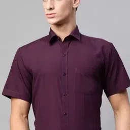 English Navy Spread Collar Slim Fit Formal Shirt-image-92