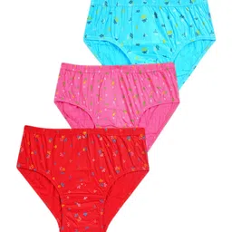 YELLOWDELIGHT Girls Pack of 3 Printed Cotton Briefs-image-24