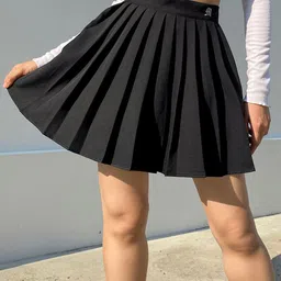 LULU & SKY Knife Pleated Skater Flared Mini Skirt-picture-36