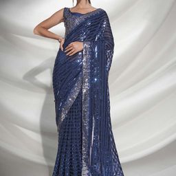 Thishma Embroidered Sequinned Leheriya Saree-image-56